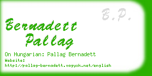 bernadett pallag business card